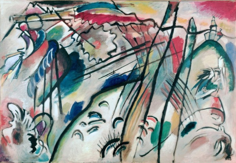 カンディンスキー、(冷たいかたちのある即興)のための習作、希少な画集より Wassily Kandinsky -